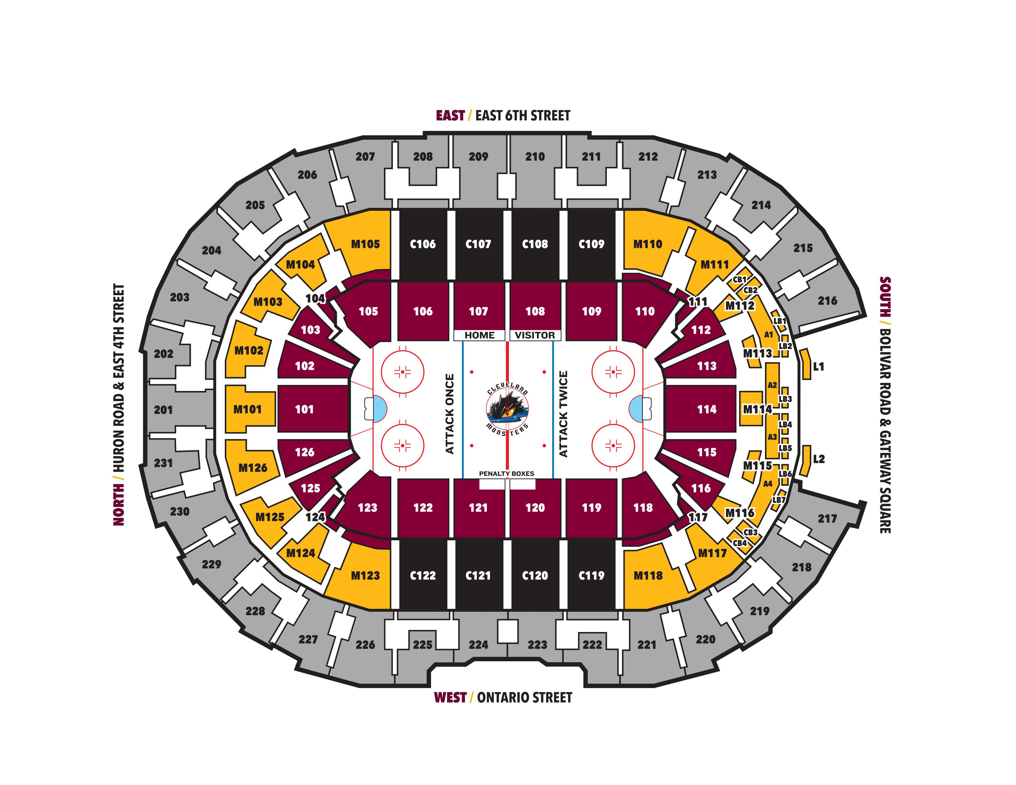 Cleveland Monsters Seating Chart